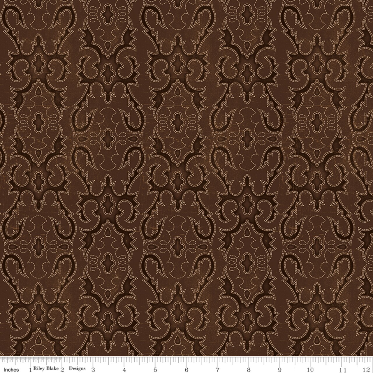 Boot Stitching in Brown (c16624-brown) | John Wayne American West | Riley Blake Designs | Riley Blake